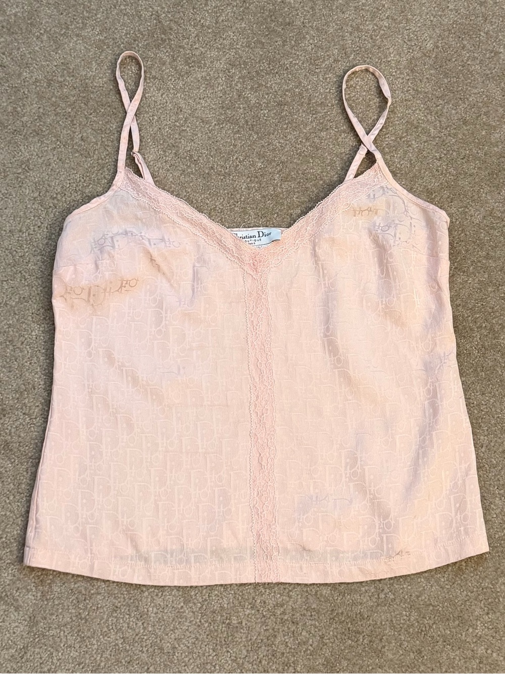 Vintage Christian Dior Diorissimo Trotter Pink Camisole